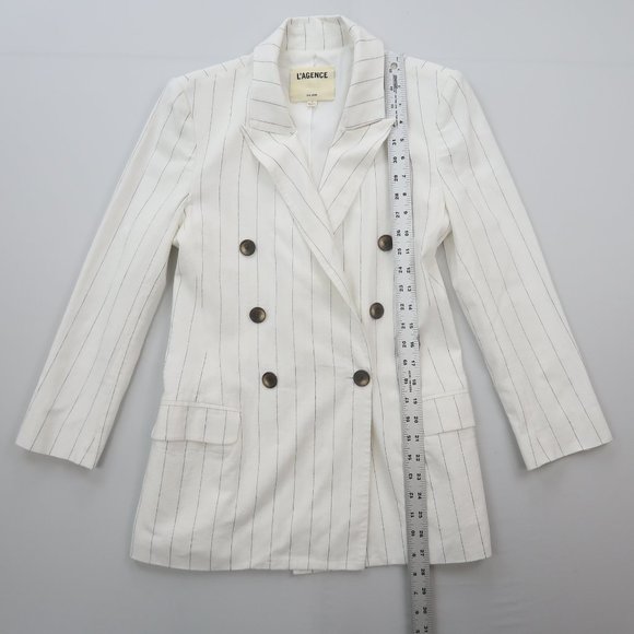 L'AGENCE Brea Blazer in Ivory & Black in Size 2 - Picture 12 of 16